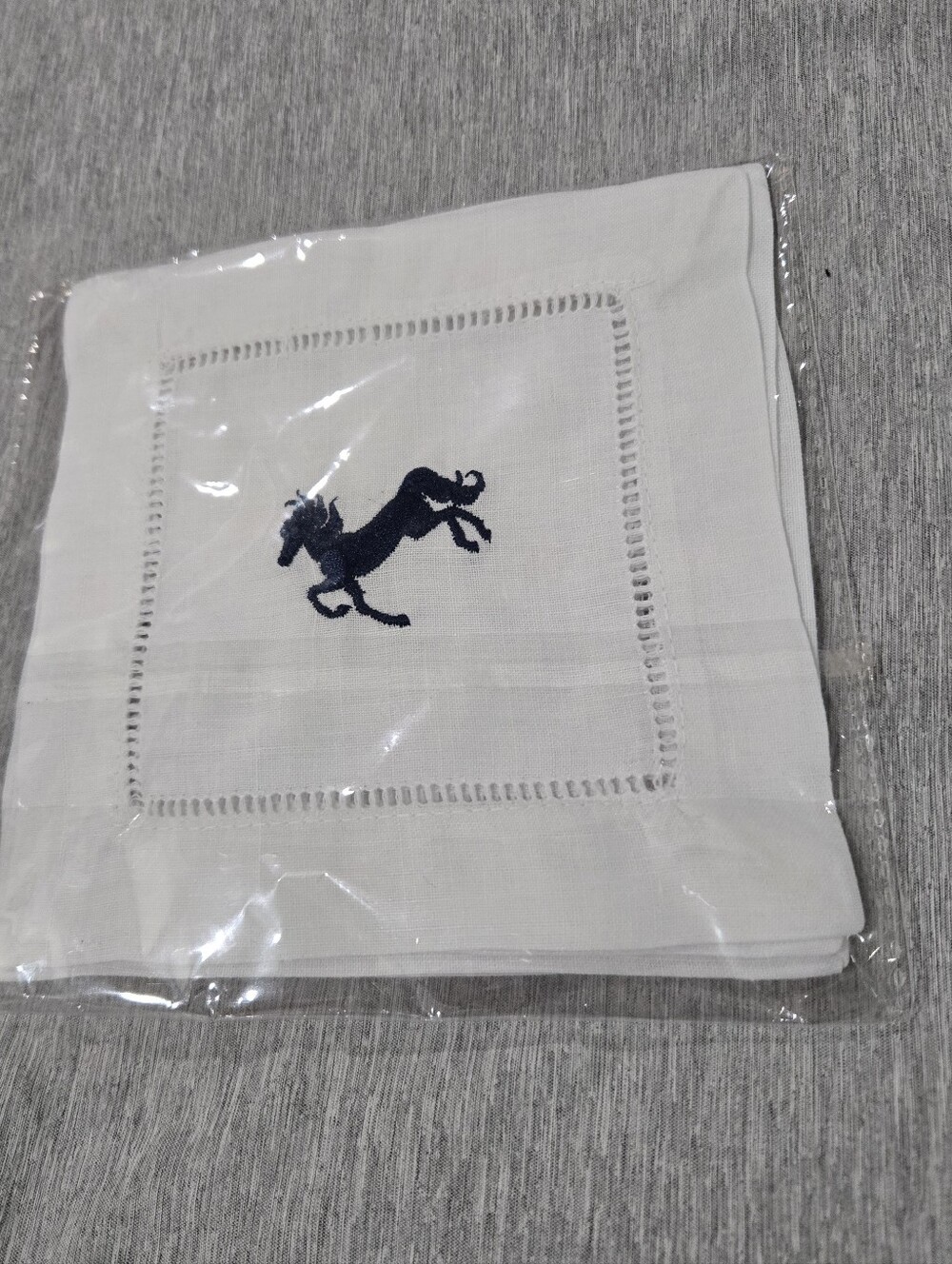 Saddlebred Horse Print Linen Napkins New Set Of 4 - Picture 2 of 2